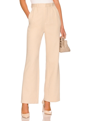 MONROW Bonded Thermal Pleated Pant in Cream. Size S.