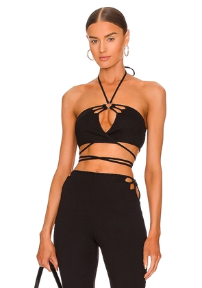 h:ours Olivia Crop Top in Black. Size S, XL.