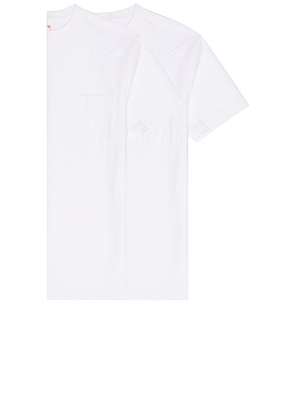 Beams Plus 2 Pack Pocket Tee in White. Size M, XL, XL/1X.