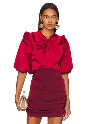 Andrea Iyamah x REVOLVE Adu Bubble Sleeve Top in Red. Size XS.