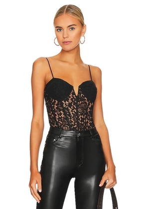 CAMI NYC Anne Corded Lace Bodysuit in Black. Size 00, 10, 12, 4, 6, 8.
