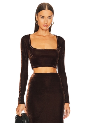 House of Harlow 1960 x REVOLVE Ovelia Top in Chocolate. Size L, S, XS, XXS.
