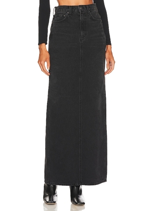 GRLFRND Amara Maxi Pencil Skirt with Back Slit in Black. Size 24, 25, 26, 27, 28, 29, 30, 31, 32.