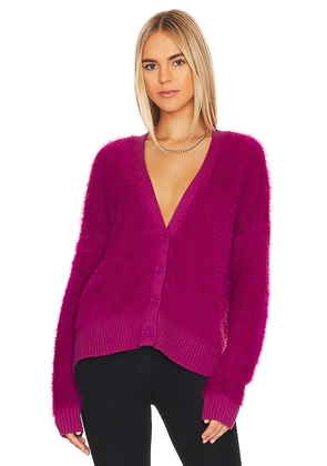 Central Park West Winnie Hairy Yam Cardigan in Pink. Size M, S, XS.