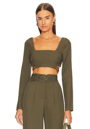 House of Harlow 1960 x REVOLVE Mailey Top in Olive. Size M, XS.