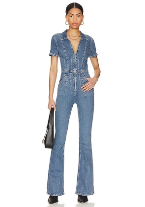 Free People x We The Free Jayde Flare Jumpsuit in Blue. Size M, S, XS.