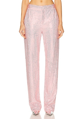 AREA Crystal Embellished Straight Leg Pant in Candy Rose - Rose. Size 2 (also in ).