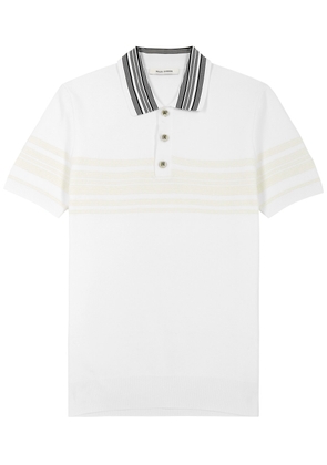 Wales Bonner Dawn Striped Knitted Polo Shirt - White - L