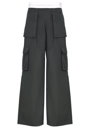 Alexander Wang Logo-jacquard Cotton Cargo Trousers - Dark Grey - 0 (UK4 / Xxs)