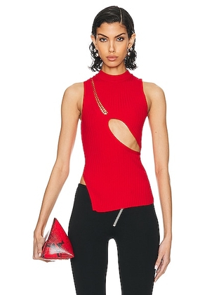 THE ATTICO Sleeveless Top in Red - Red. Size 44 (also in 40).