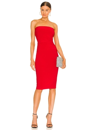 Norma Kamali x REVOLVE Strapless Dress to Knee Dress in Red. Size M, S, XL.