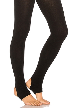Plush Fleece Lined Stirrup Tights in Black. Size M/T, S/M.