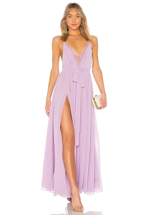 Michael Costello x REVOLVE Justin Gown in Lavender. Size M, S, XL, XS.