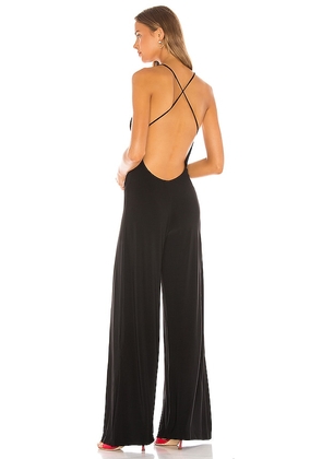 Norma Kamali Low Back Slip Jumpsuit in Black. Size M, S, XL, XS, XXS.