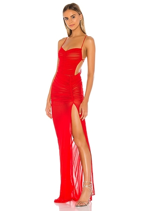 Michael Costello x REVOLVE Follie Gown in Red. Size L, M, S, XS, XXS.