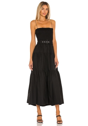 L'Academie The Nour Midi Dress in Black. Size M, XL.