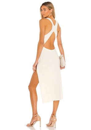 Michael Costello x REVOLVE Variegated Rib Bodycon Dress in Ivory. Size XL.