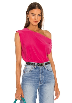 Norma Kamali Drop Shoulder Top in Pink. Size L, XS.