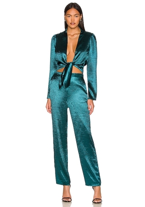 Lovers and Friends Kendall Jumpsuit in Dark Green. Size S, XS.