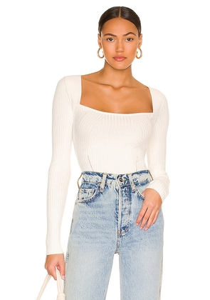 Lovers and Friends Tie Back Fitted Rib Sweater in White. Size M, S, XL, XS.
