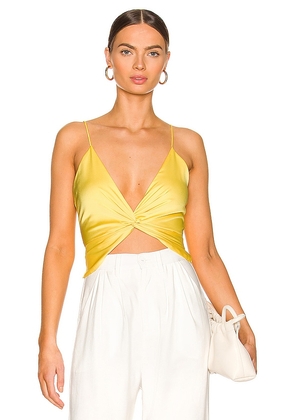 MORE TO COME Anais Twist Front Top in Yellow. Size XXL.