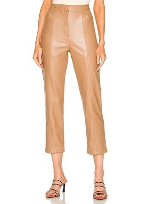 LBLC The Label Jen Faux Leather Trousers in Tan. Size S.