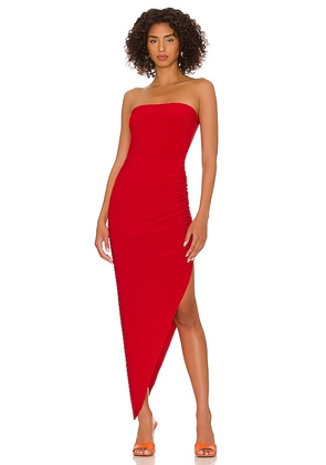 Norma Kamali Side Drape Gown in Red. Size XL.