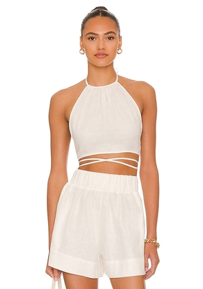 L'Academie Comilly Halter Top in White. Size S, XL.