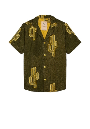 OAS Mezcal Cuba Shirt in Dark Green. Size L, S, XL/1X, XS.