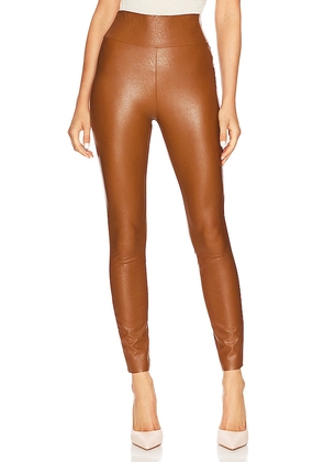 PAIGE Sheena Faux Leather Legging in Brown. Size L, XL, XS, XXS.