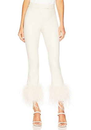 LAMARQUE Pagetta Faux Leather Pant in Cream. Size L, S, XS.