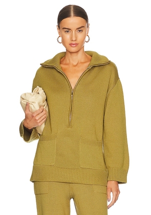 LPA Domani Oversized Half Zip Sweater in Green. Size M, XL, XS.