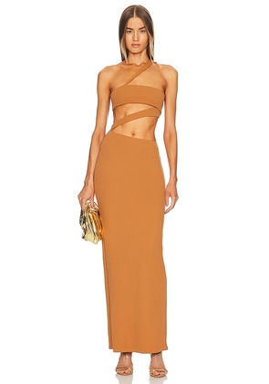 Michael Costello x REVOLVE Tory Gown in Brown. Size XL.