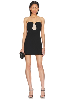 L'Academie Cosme Mini Dress in Black. Size S.