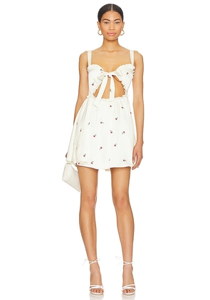 MAJORELLE Eden Mini Dress in Ivory. Size M, XL, XS.