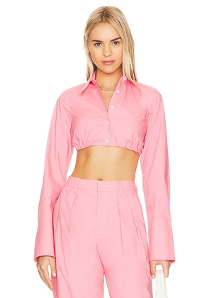 L'Academie Dallon Shirt with Interior Bra in Pink. Size M, S, XL.