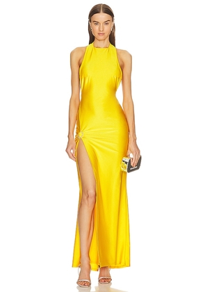 Khanums X Revolve Backless Gown in Yellow. Size S, XL/1X, XS.