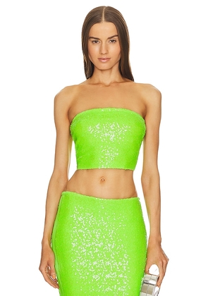 Norma Kamali Sequin Tube Top in Green. Size L, XL, XS.