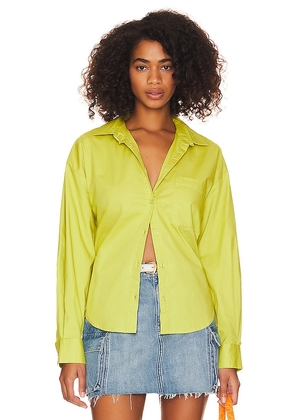 PISTOLA Sloane Button Up Shirt in Green. Size M, S, XL, XS.