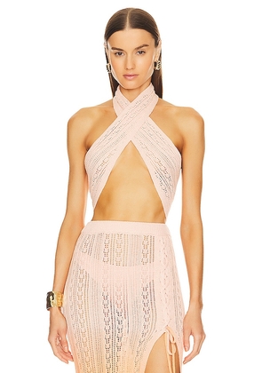Michael Costello x REVOLVE Kenna Knit Top in Pink. Size M, S, XL, XS.