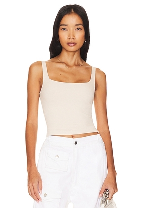 LNA Scoop Ribbed Tank in Ivory. Size M, S, XL, XS.