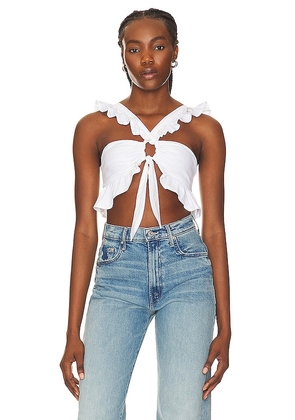 MAJORELLE Olive Crop Top in White. Size M, S, XL, XS.