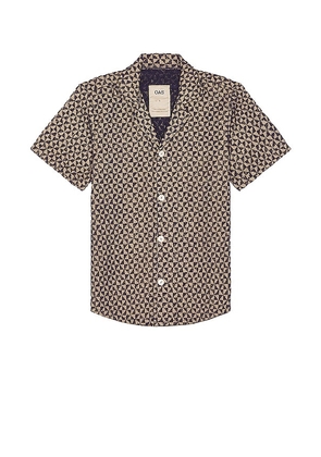 OAS Puzzle Cuba Terry Shirt in Blue. Size S, XL/1X.