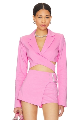 Lovers and Friends August Wrap Blazer in Pink. Size S, XXS.