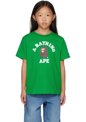 BAPE Kids Green Mirror College T-Shirt