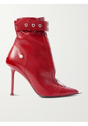 Alexander McQueen - Buckled Leather Ankle Boots - Red - EU 36,EU 37,EU 38,EU 39,EU 40,EU 41