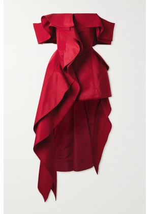 Alexander McQueen - Off-the-shoulder Ruffled Faille Gown - Red - IT38,IT40,IT42