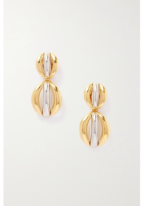 SAINT LAURENT - Mandarine Gold And Silver-tone Clip Earrings - One size