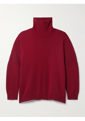 The Row - Vinicius Oversized Cashmere Turtleneck Sweater - Burgundy - x small,small,medium,large,x large