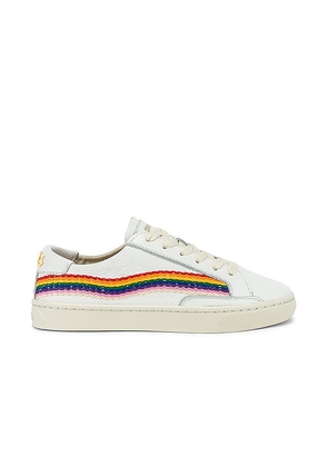 Soludos Rainbow Wave Sneaker in White. Size 5.5, 6, 7.